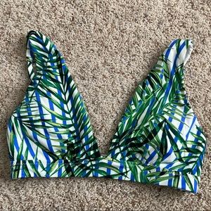 Red Carter Palm Print Bikini Top